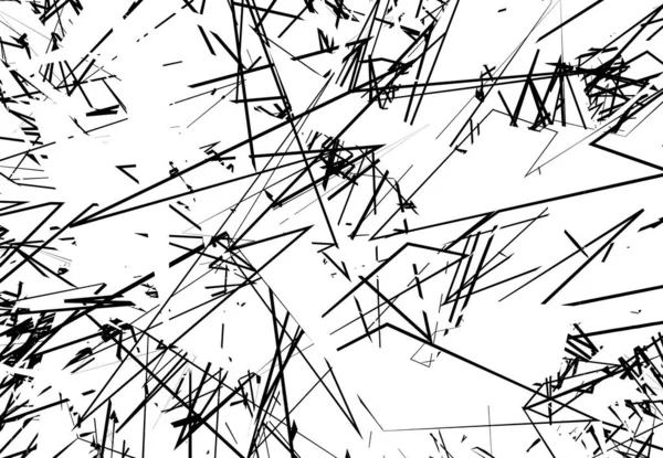 Random Chaotic Contemporary Art Work Vector Illustration Random Lines Shapes — Stock Vector