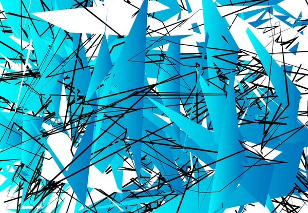 杂乱无章的当代艺术作品矢量图解 随机线条 Ice Blue Version — 图库矢量图片