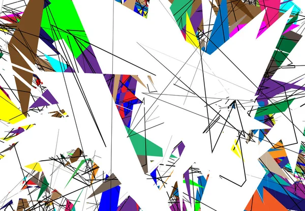 Losowa Chaotyczna Ilustracja Wektorowa Sztuki Współczesnej Losowe Linie Kształty Kolorowa — Wektor stockowy