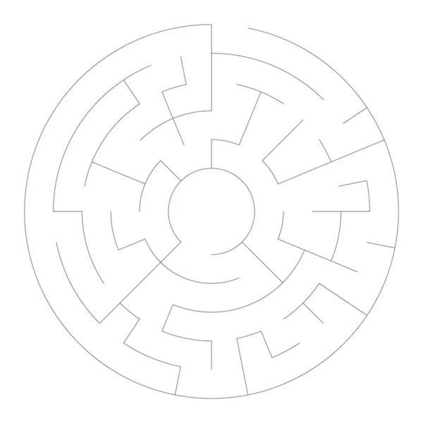 Oplosbare Cirkel Cirkelvormig Doolhof Labyrint Puzzelspel Slagbreedte Kan Worden Aangepast — Stockvector