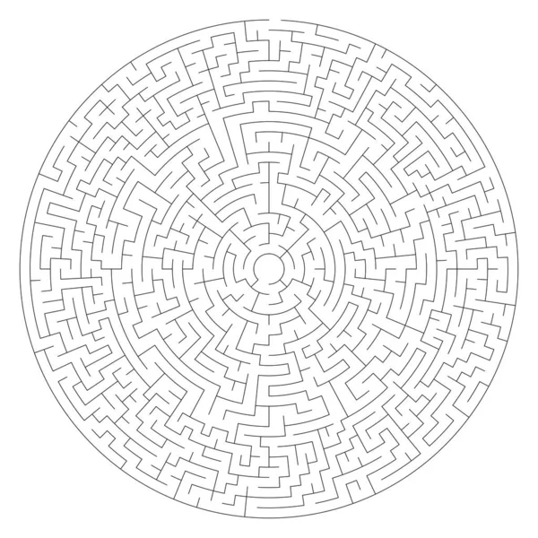 Lösbarer Kreis Kreisförmiges Labyrinth Labyrinth Puzzlespiel Die Hubbreite Kann Angepasst — Stockvektor