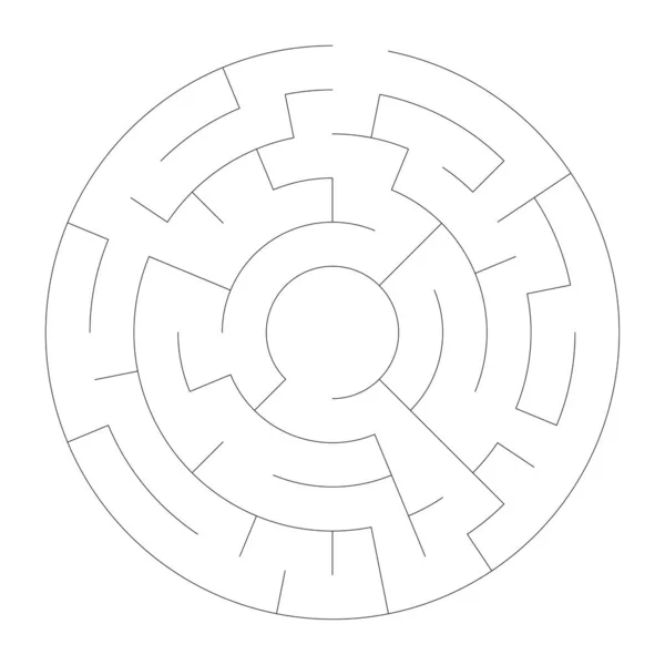 Oplosbare Cirkel Cirkelvormig Doolhof Labyrint Puzzelspel Slagbreedte Kan Worden Aangepast — Stockvector