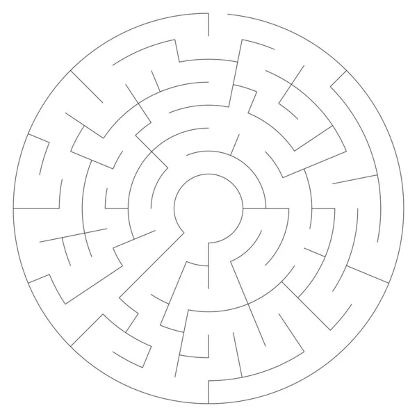 Cercle Soluble Labyrinthe Circulaire Labyrinthe Jeu Puzzle Largeur Course Peut — Image vectorielle