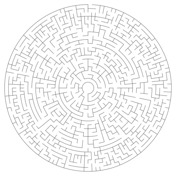 Cercle Soluble Labyrinthe Circulaire Labyrinthe Jeu Puzzle Largeur Course Peut — Image vectorielle
