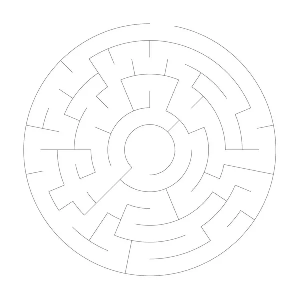 Oplosbare Cirkel Cirkelvormig Doolhof Labyrint Puzzelspel Slagbreedte Kan Worden Aangepast — Stockvector