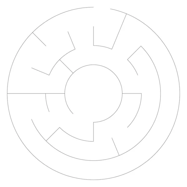 Círculo Solúvel Labirinto Circular Labirinto Jogo Puzzle Largura Curso Pode — Vetor de Stock