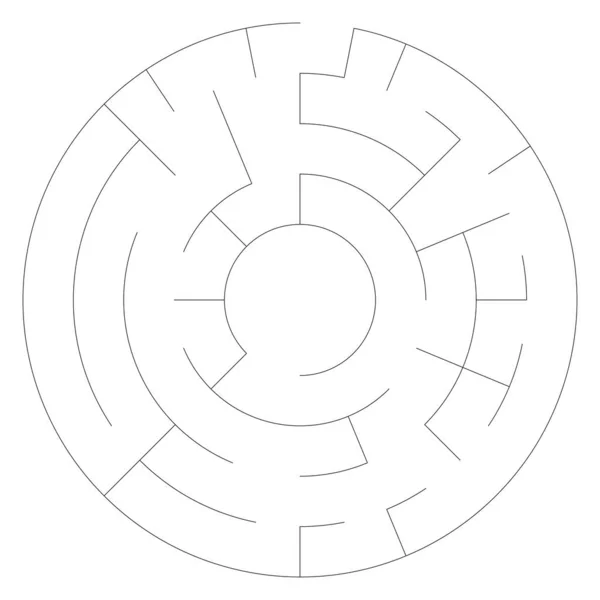 Círculo Soluble Laberinto Circular Puzzle Juego Ancho Del Trazo Puede — Archivo Imágenes Vectoriales