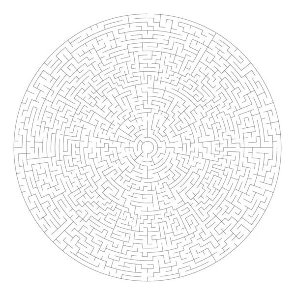 Lösbarer Kreis Kreisförmiges Labyrinth Labyrinth Puzzlespiel Die Hubbreite Kann Angepasst — Stockvektor