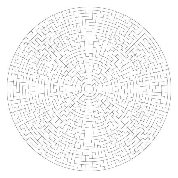 Círculo Soluble Laberinto Circular Puzzle Juego Ancho Del Trazo Puede — Vector de stock