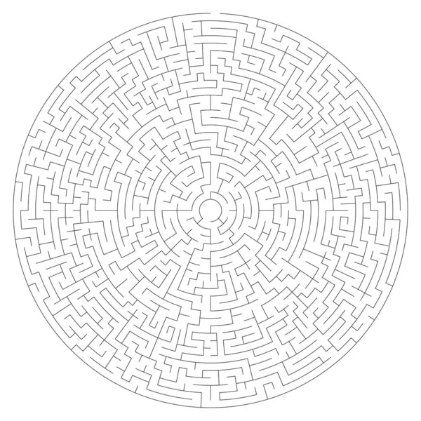 Círculo Solúvel Labirinto Circular Labirinto Jogo Puzzle Largura Curso Pode — Vetor de Stock