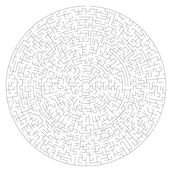 Círculo Soluble Laberinto Circular Puzzle Juego Ancho Del Trazo Puede — Vector de stock