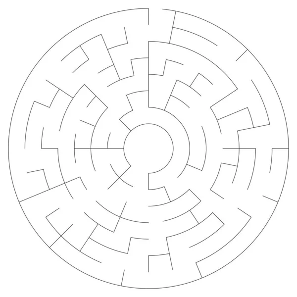 Círculo Soluble Laberinto Circular Puzzle Juego Ancho Del Trazo Puede — Archivo Imágenes Vectoriales