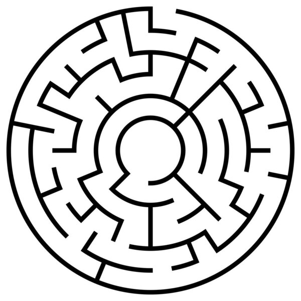 Solvable 3D maze, labyrinth, puzzle game vector illustration