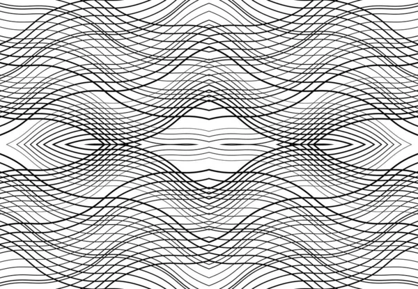 Grille Reproductible Carrelable Maille Zig Zag Entrelacement Croisé Ondulé Entrelacement — Image vectorielle