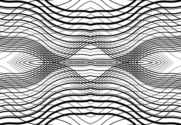 Grille Reproductible Carrelable Maille Zig Zag Entrelacement Croisé Ondulé Entrelacement — Image vectorielle