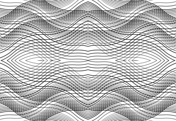 Grille Reproductible Carrelable Maille Zig Zag Entrelacement Croisé Ondulé Entrelacement — Image vectorielle