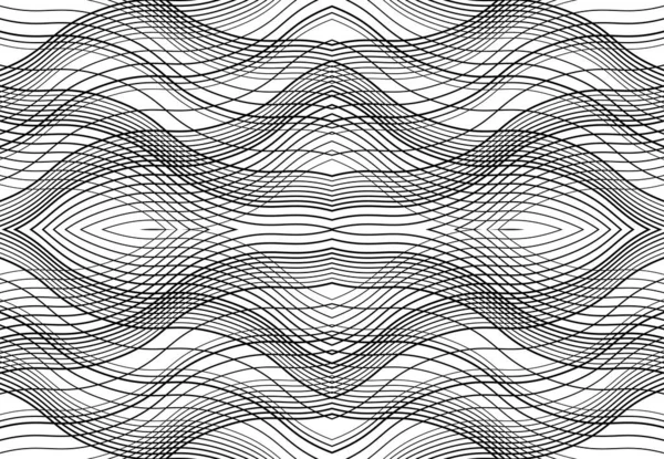 Grille Reproductible Carrelable Maille Zig Zag Entrelacement Croisé Ondulé Entrelacement — Image vectorielle