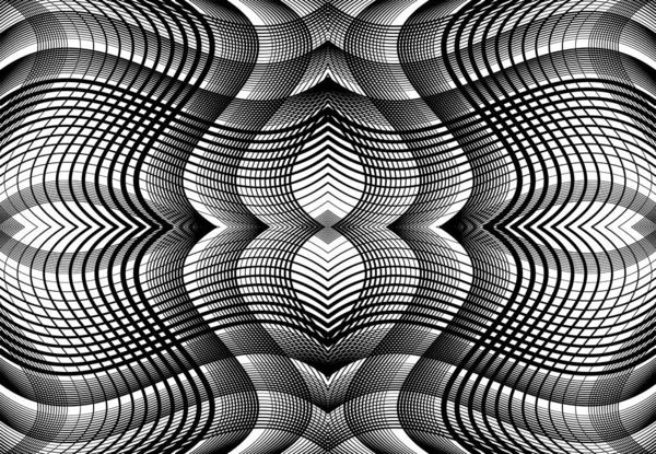 Grille Reproductible Carrelable Maille Zig Zag Entrelacement Croisé Ondulé Entrelacement — Image vectorielle