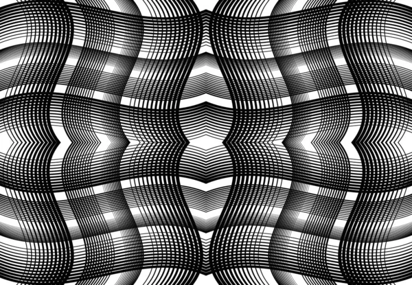 Grille Reproductible Carrelable Maille Zig Zag Entrelacement Croisé Ondulé Entrelacement — Image vectorielle