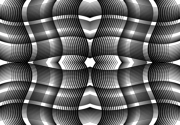 Grille Reproductible Carrelable Maille Zig Zag Entrelacement Croisé Ondulé Entrelacement — Image vectorielle