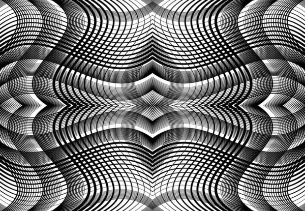 Grille Reproductible Carrelable Maille Zig Zag Entrelacement Croisé Ondulé Entrelacement — Image vectorielle