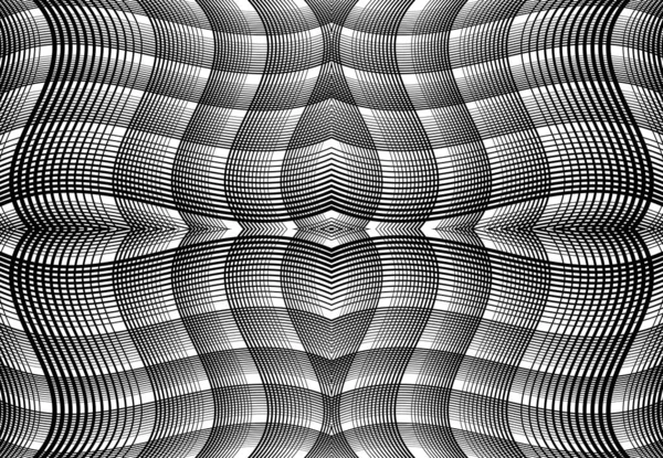 Grille Reproductible Carrelable Maille Zig Zag Entrelacement Croisé Ondulé Entrelacement — Image vectorielle