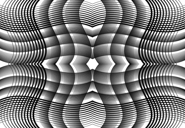 Grille Reproductible Carrelable Maille Zig Zag Entrelacement Croisé Ondulé Entrelacement — Image vectorielle