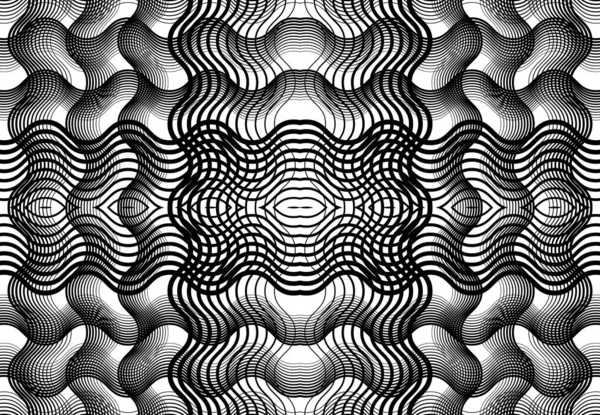 Grille Reproductible Carrelable Maille Zig Zag Entrelacement Croisé Ondulé Entrelacement — Image vectorielle