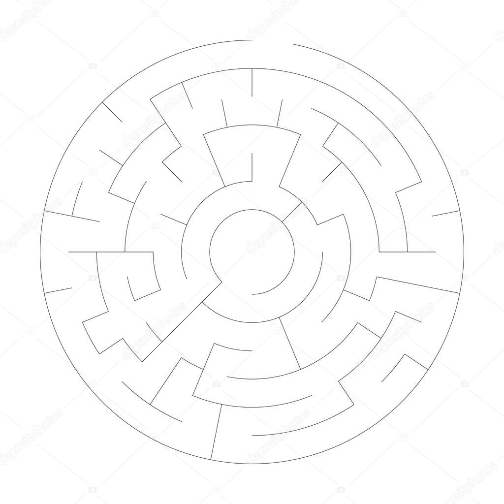 Solvable circle, circular Maze, Labyrinth. Puzzle game. (The Stroke width can be adjusted.)