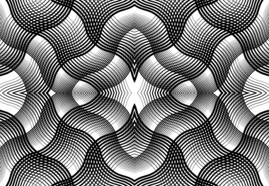 Tekrarlanabilir ve fayanslanabilir ızgara, zig-zag ağı, çapraz çapraz ve dalgalı birleşme, iç içe geçme ve iç içe geçme çizgileri. soyut kafes ve ızgara, ızgara ve ağ dokusu, desen ve arkaplan