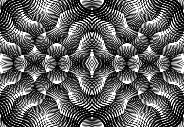 Tekrarlanabilir ve fayanslanabilir ızgara, zig-zag ağı, çapraz çapraz ve dalgalı birleşme, iç içe geçme ve iç içe geçme çizgileri. soyut kafes ve ızgara, ızgara ve ağ dokusu, desen ve arkaplan