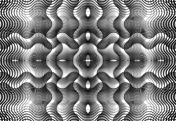 Grille Reproductible Carrelable Maille Zig Zag Entrelacement Croisé Ondulé Entrelacement — Image vectorielle