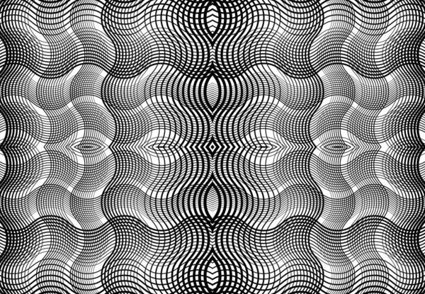 Grille Reproductible Carrelable Maille Zig Zag Entrelacement Croisé Ondulé Entrelacement — Image vectorielle