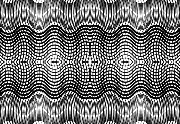 Grille Reproductible Carrelable Maille Zig Zag Entrelacement Croisé Ondulé Entrelacement — Image vectorielle