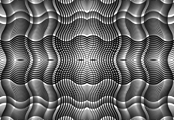 Grille Reproductible Carrelable Maille Zig Zag Entrelacement Croisé Ondulé Entrelacement — Image vectorielle