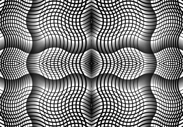 Grille Reproductible Carrelable Maille Zig Zag Entrelacement Croisé Ondulé Entrelacement — Image vectorielle