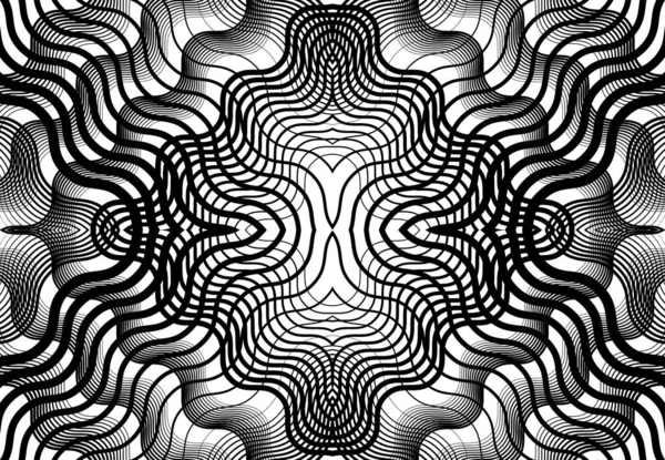 Grille Reproductible Carrelable Maille Zig Zag Entrelacement Croisé Ondulé Entrelacement — Image vectorielle