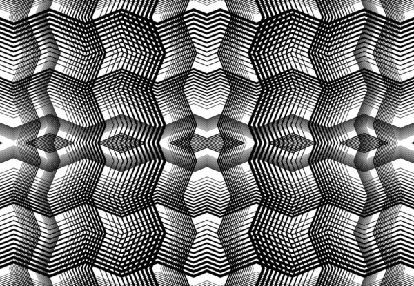 Grille Reproductible Carrelable Maille Zig Zag Entrelacement Croisé Ondulé Entrelacement — Image vectorielle