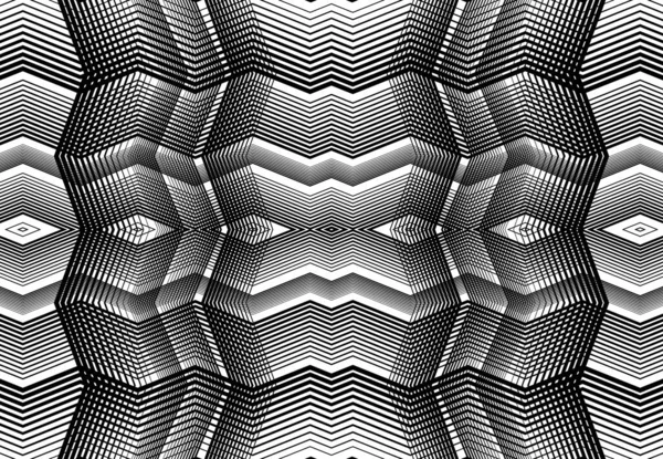 Grille Reproductible Carrelable Maille Zig Zag Entrelacement Croisé Ondulé Entrelacement — Image vectorielle