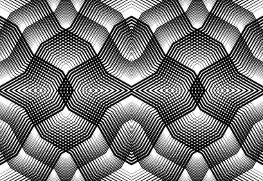 Tekrarlanabilir ve fayanslanabilir ızgara, zig-zag ağı, çapraz çapraz ve dalgalı birleşme, iç içe geçme ve iç içe geçme çizgileri. soyut kafes ve ızgara, ızgara ve ağ dokusu, desen ve arkaplan