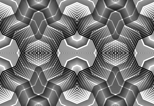 Grille Reproductible Carrelable Maille Zig Zag Entrelacement Croisé Ondulé Entrelacement — Image vectorielle