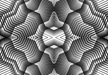 Tekrarlanabilir ve fayanslanabilir ızgara, zig-zag ağı, çapraz çapraz ve dalgalı birleşme, iç içe geçme ve iç içe geçme çizgileri. soyut kafes ve ızgara, ızgara ve ağ dokusu, desen ve arkaplan