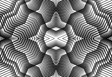 Tekrarlanabilir ve fayanslanabilir ızgara, zig-zag ağı, çapraz çapraz ve dalgalı birleşme, iç içe geçme ve iç içe geçme çizgileri. soyut kafes ve ızgara, ızgara ve ağ dokusu, desen ve arkaplan