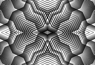 Tekrarlanabilir ve fayanslanabilir ızgara, zig-zag ağı, çapraz çapraz ve dalgalı birleşme, iç içe geçme ve iç içe geçme çizgileri. soyut kafes ve ızgara, ızgara ve ağ dokusu, desen ve arkaplan