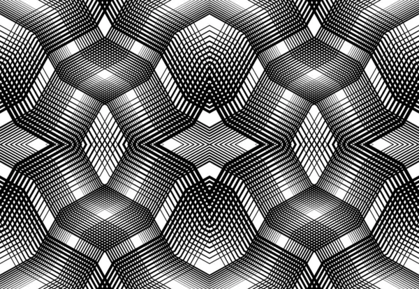 Grille Reproductible Carrelable Maille Zig Zag Entrelacement Croisé Ondulé Entrelacement — Image vectorielle