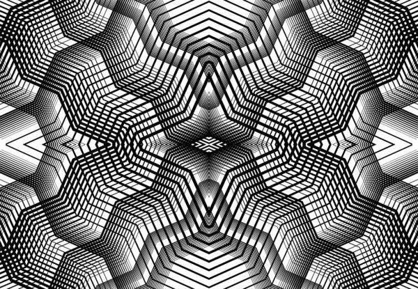 Grille Reproductible Carrelable Maille Zig Zag Entrelacement Croisé Ondulé Entrelacement — Image vectorielle