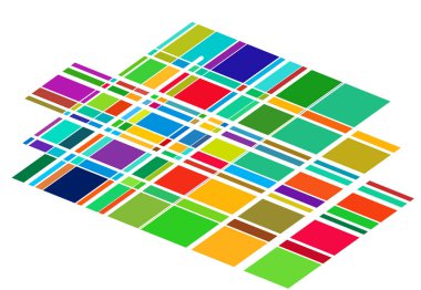 Tessallasyon, mozaik soyut renk, çok renkli ve geometrik arkaplan. Rastgele dikdörtgen, kare karolar açısal desen ve doku