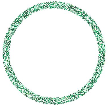 Daire biçimindeki renkli rastgele kareler soyut geometrik elementler. Çember, dairesel mozaik