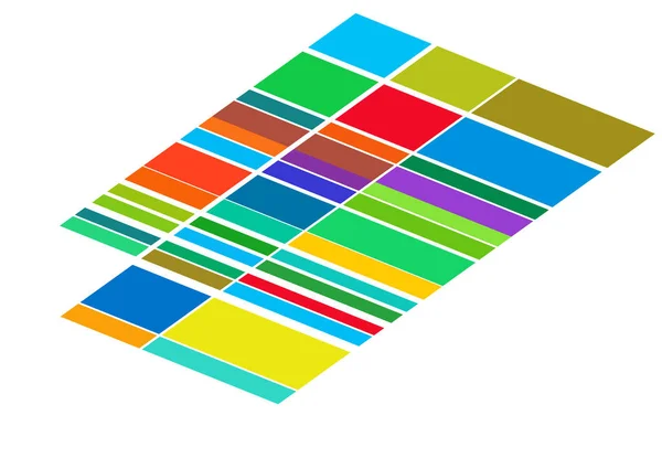 Цветной Многоцветный Геометрический Фон Случайный Прямоугольник Квадратные Плитки Угловой Узор — стоковый вектор