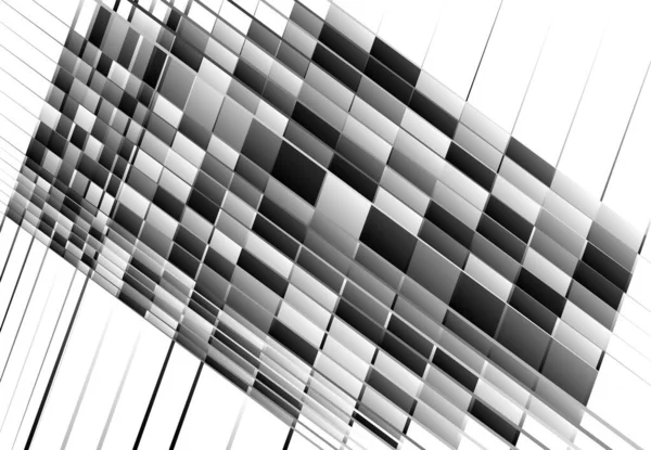 Tessallatie Mozaïek Abstracte Grijswaarden Zwart Wit Geometrische Achtergrond Willekeurige Rechthoek — Stockvector